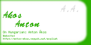 akos anton business card